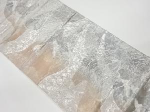 リサイクル　鶴に木々模様織出し袋帯